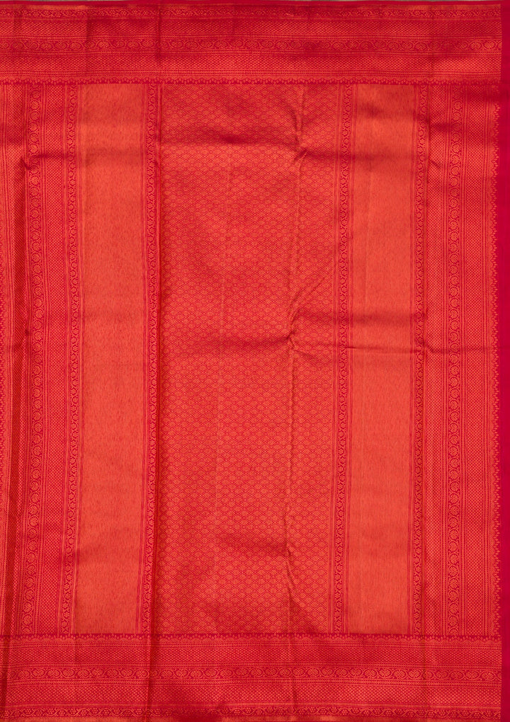 Red Zariwork Pure Silk Saree-Koskii