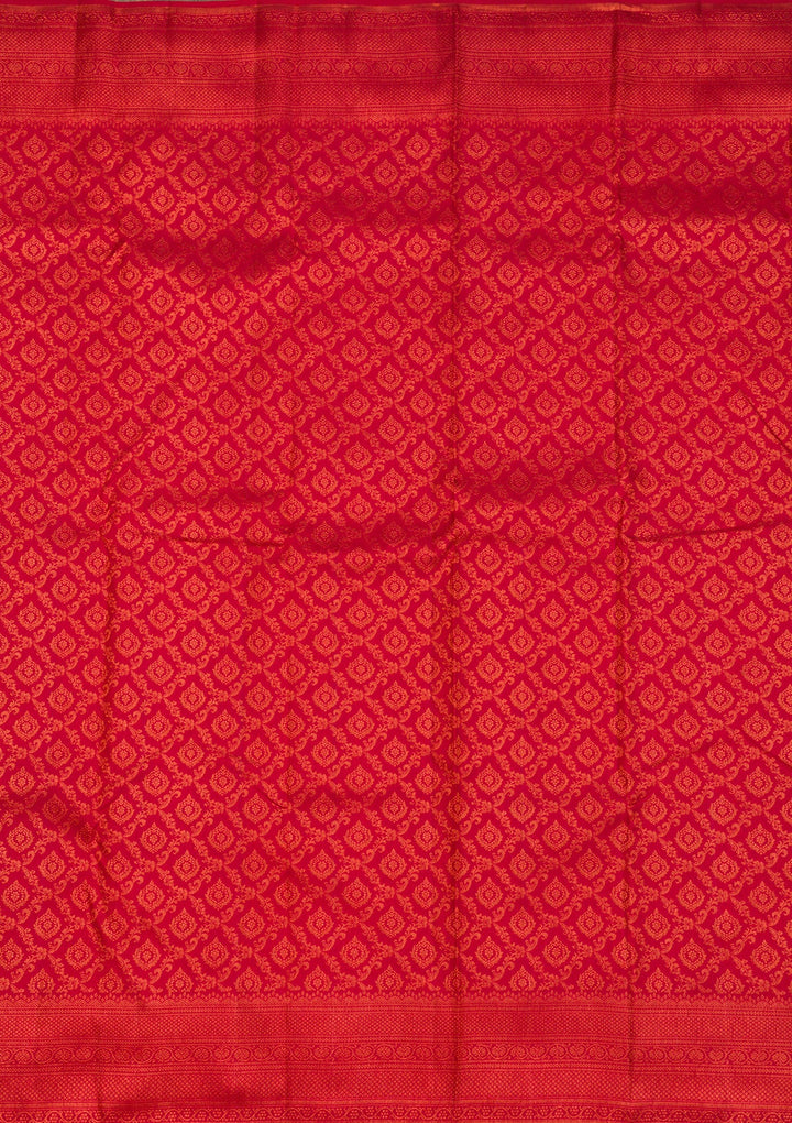 Red Zariwork Pure Silk Saree-Koskii