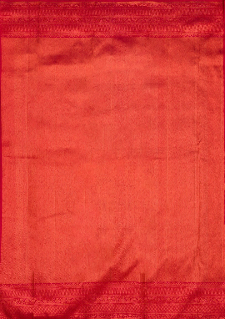 Red Zariwork Pure Silk Saree-Koskii