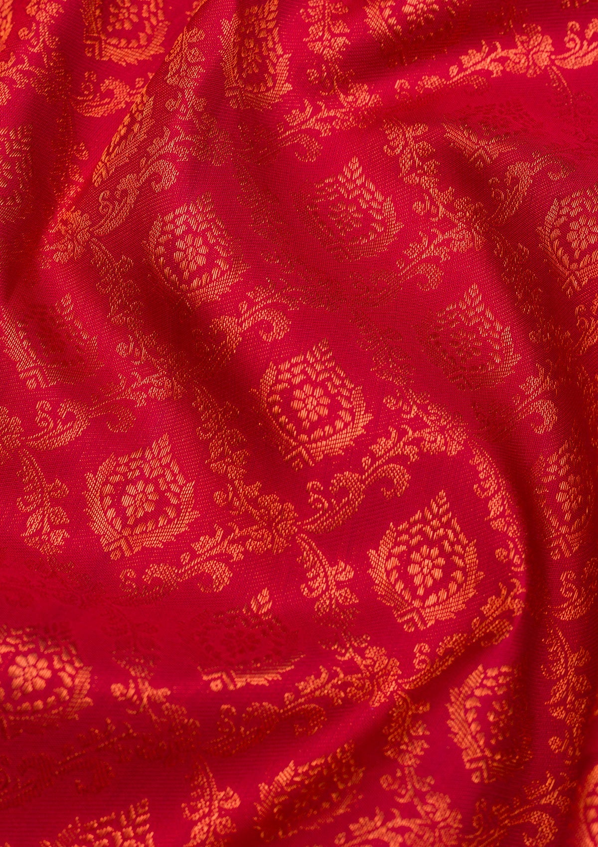 Red Zariwork Pure Silk Saree-Koskii