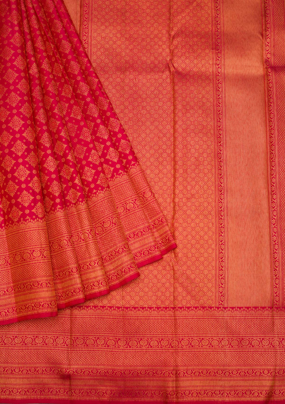 Red Zariwork Pure Silk Saree-Koskii