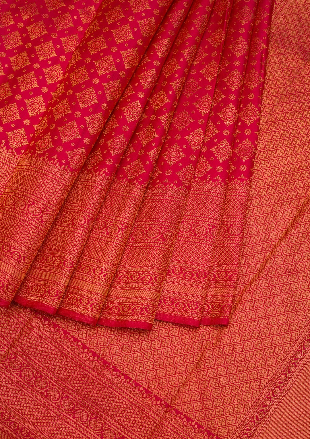 Red Zariwork Pure Silk Saree-Koskii
