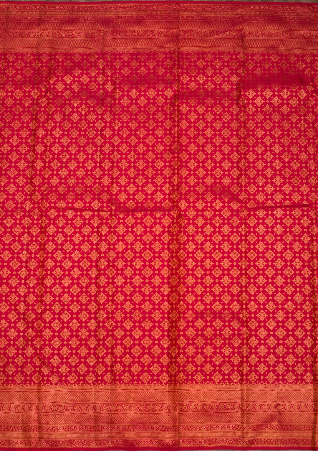 Red Zariwork Pure Silk Saree-Koskii