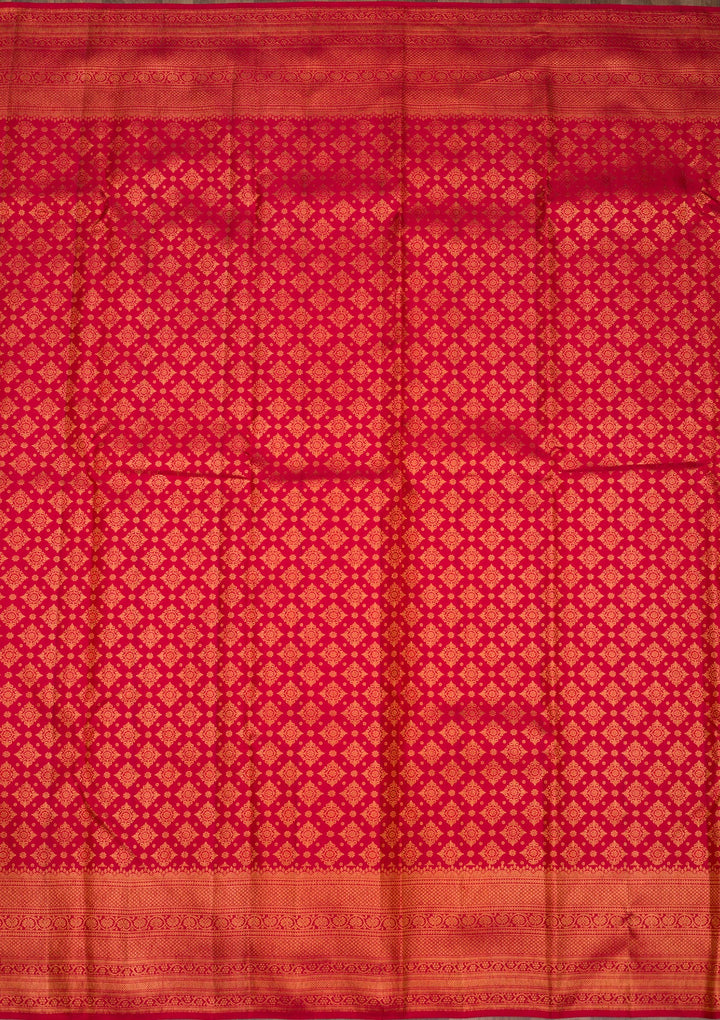 Red Zariwork Pure Silk Saree-Koskii