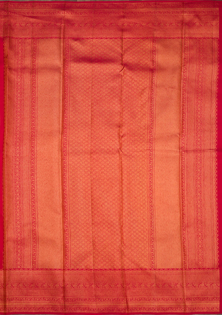 Red Zariwork Pure Silk Saree-Koskii