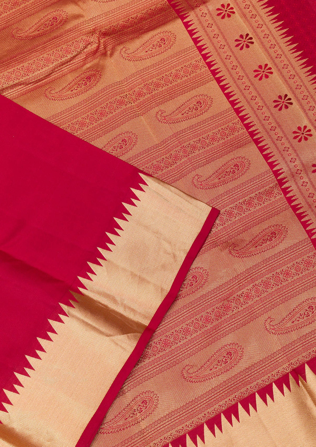 Maroon Zariwork Pure Silk Saree-Koskii