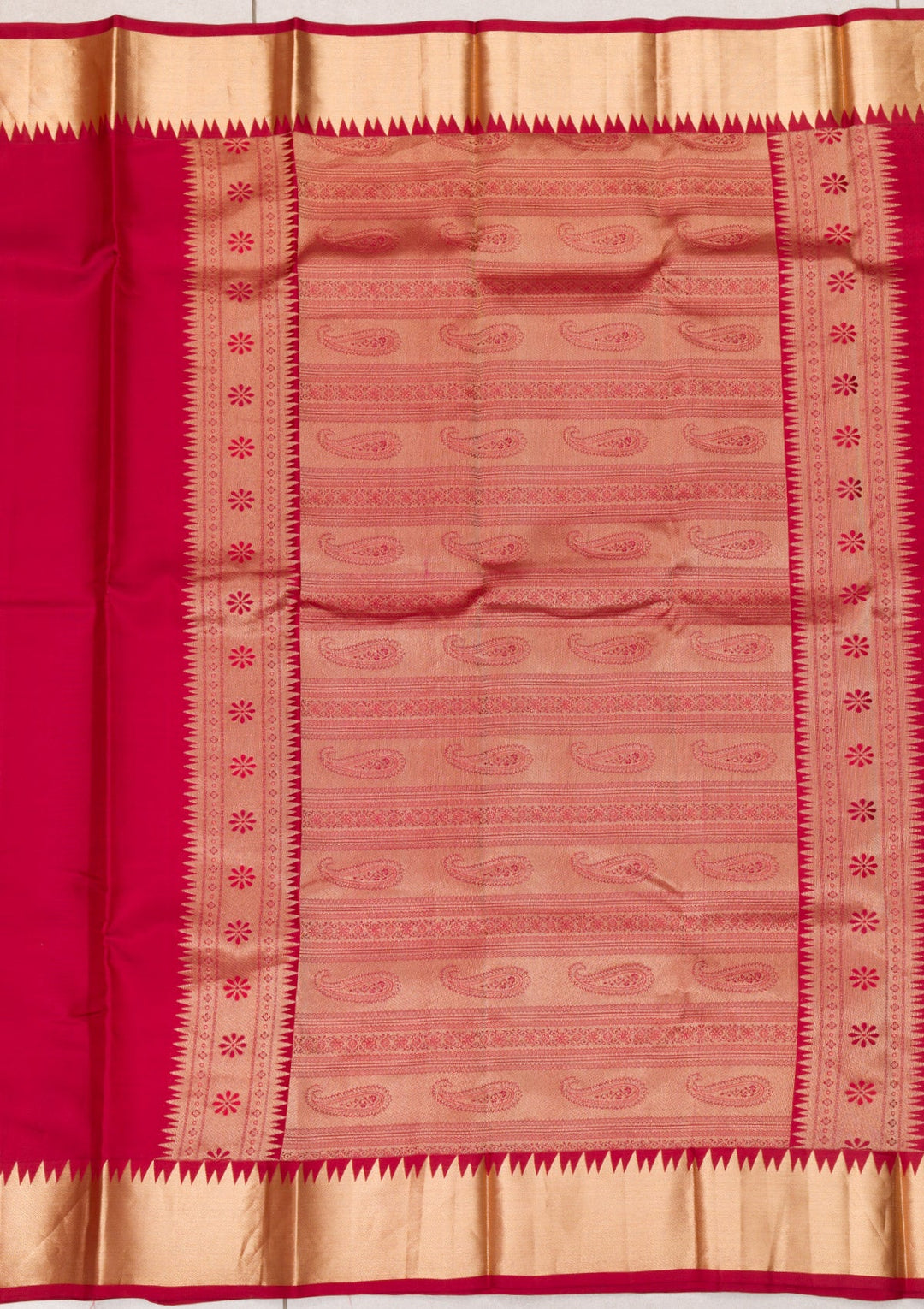Maroon Zariwork Pure Silk Saree-Koskii