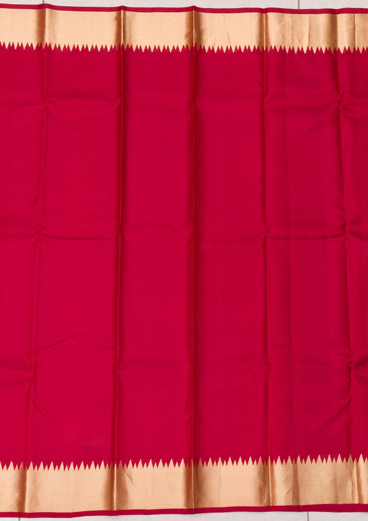 Maroon Zariwork Pure Silk Saree-Koskii