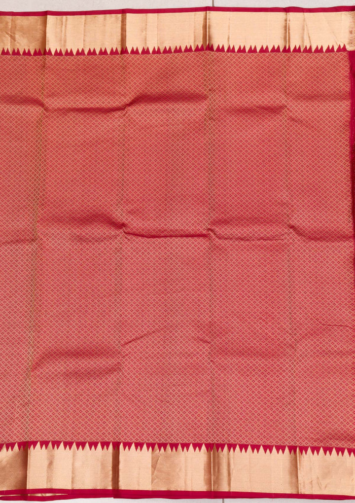 Maroon Zariwork Pure Silk Saree-Koskii