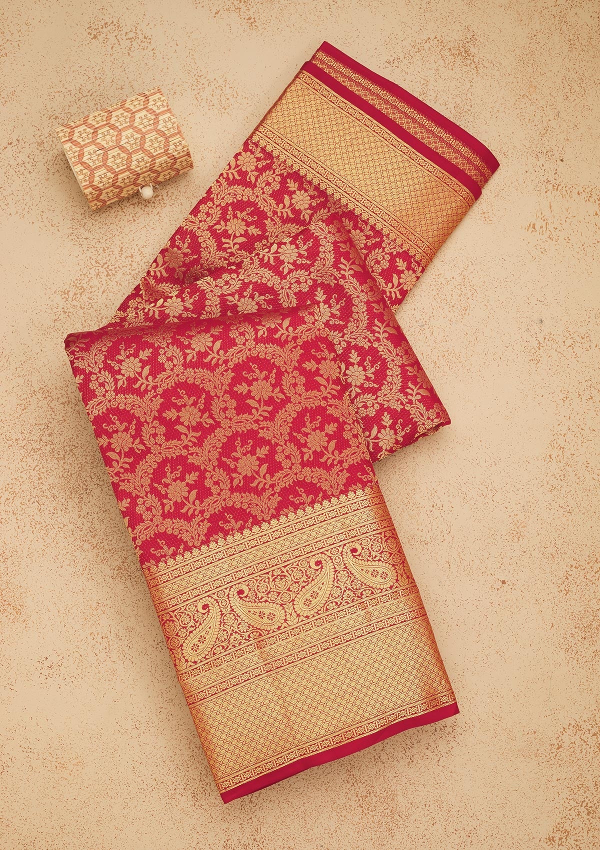 Maroon Zariwork Pure Silk Saree-Koskii