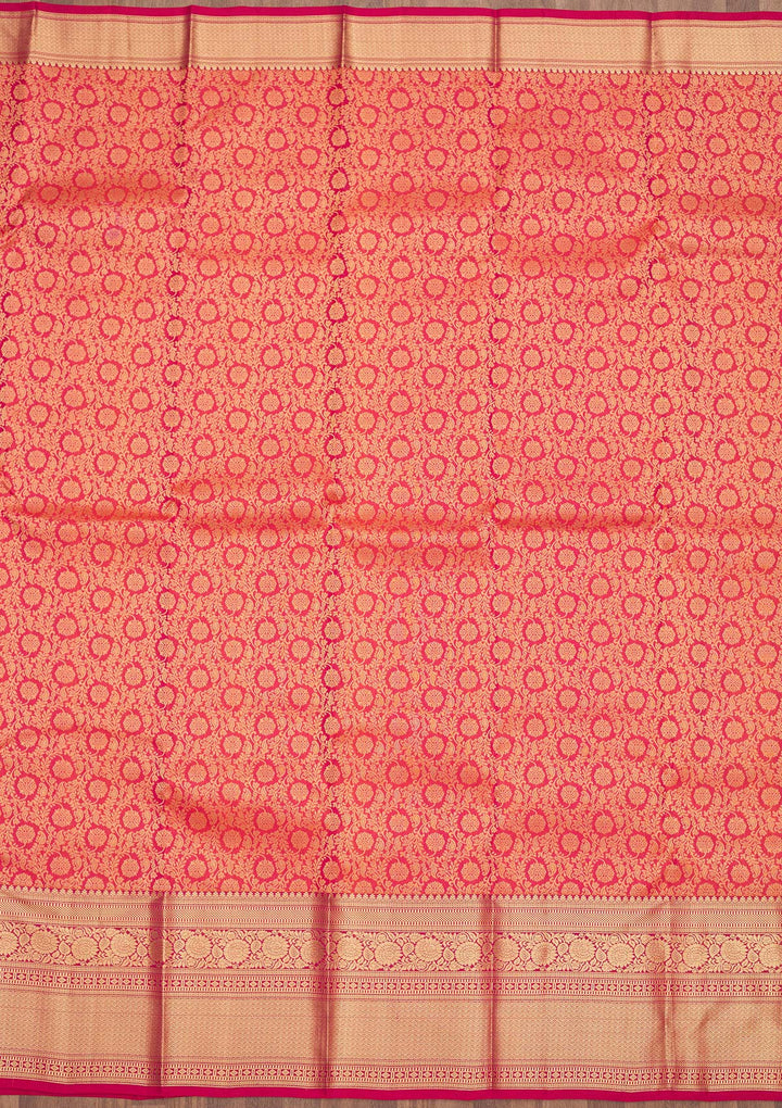 Red Zariwork Pure Silk Saree-Koskii