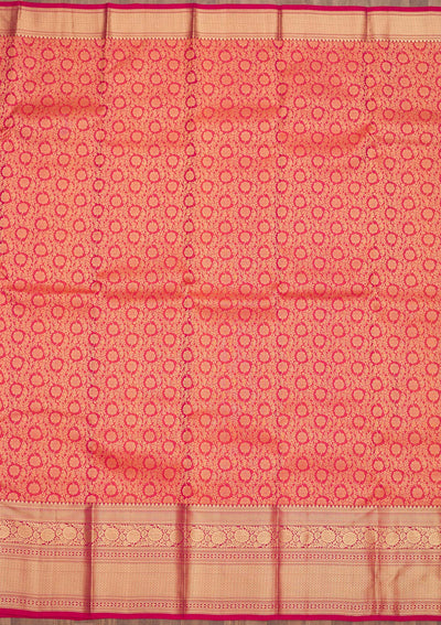 Red Zariwork Pure Silk Saree-Koskii