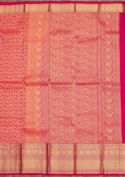 Red Zariwork Pure Silk Saree-Koskii