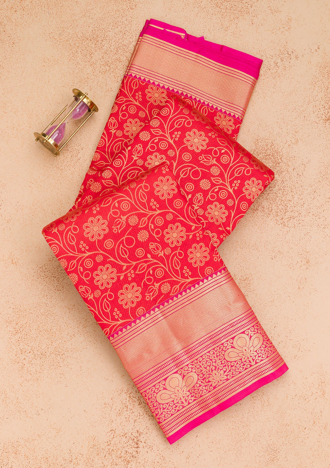 Maroon Zariwork Pure Silk Saree-Koskii