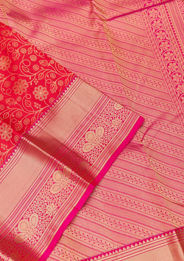 Maroon Zariwork Pure Silk Saree-Koskii