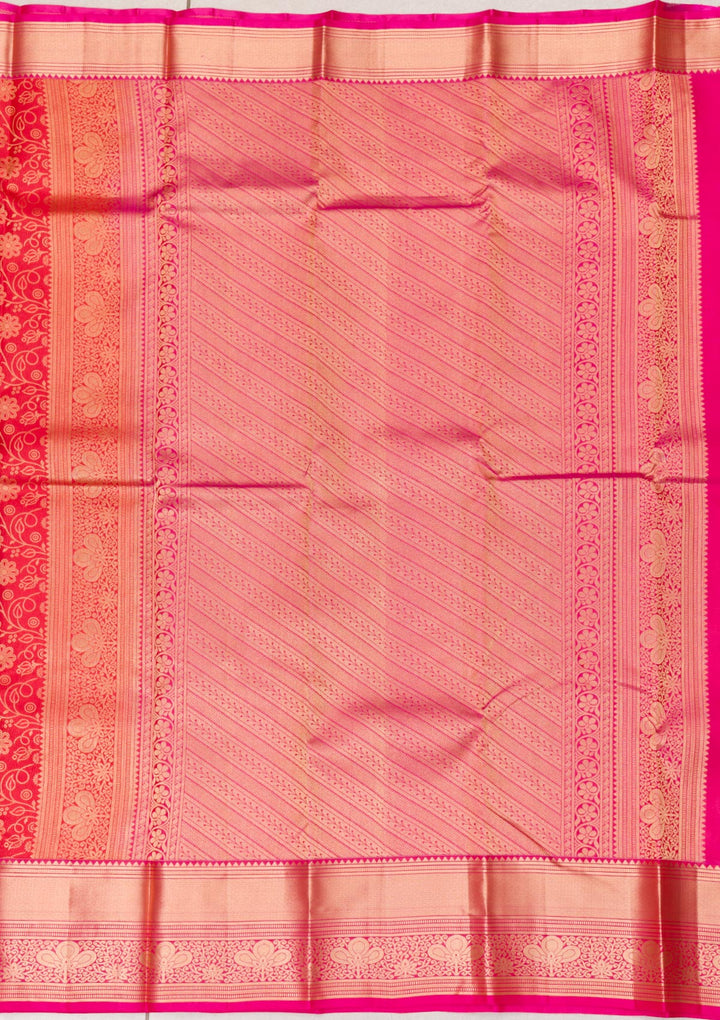 Maroon Zariwork Pure Silk Saree-Koskii