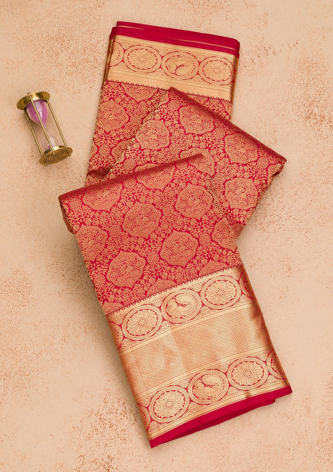 Maroon Zariwork Pure Silk Saree-Koskii