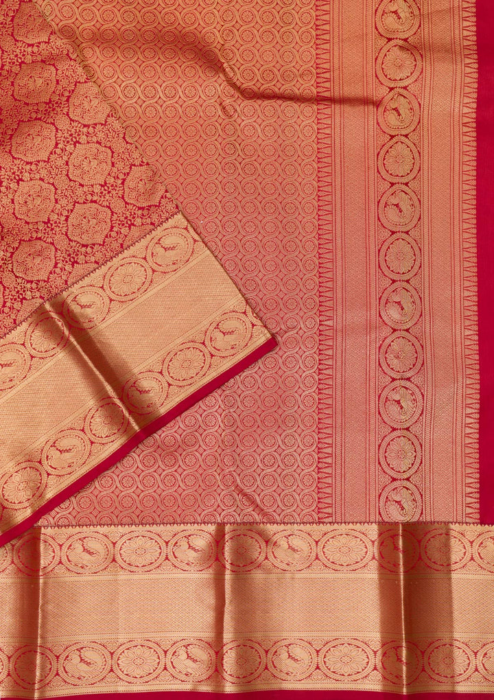 Maroon Zariwork Pure Silk Saree-Koskii