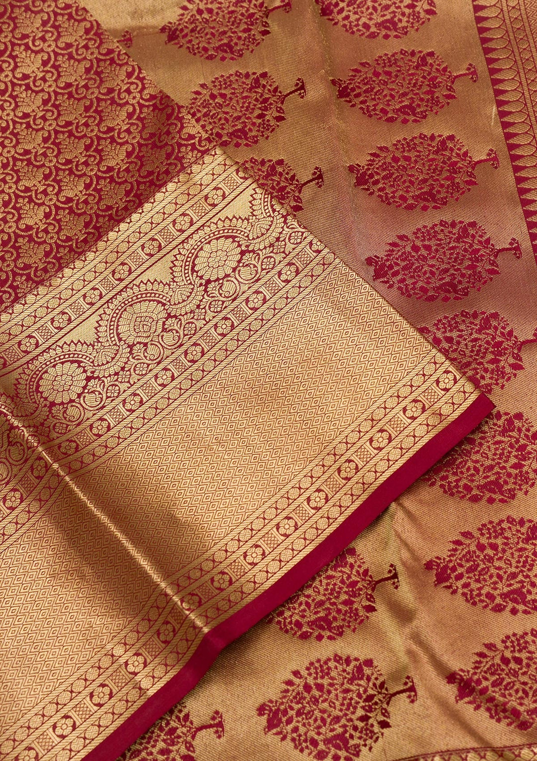 Buy Maroon Zariwork Pure Silk Saree - Koskii
