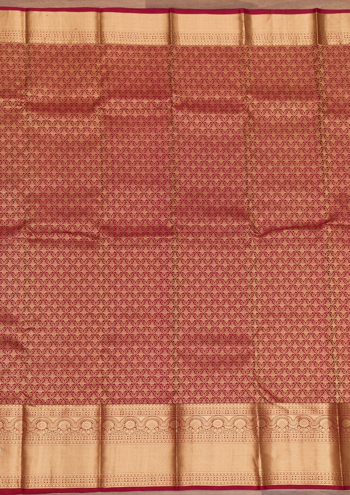 Maroon Zariwork Pure Silk Saree-Koskii