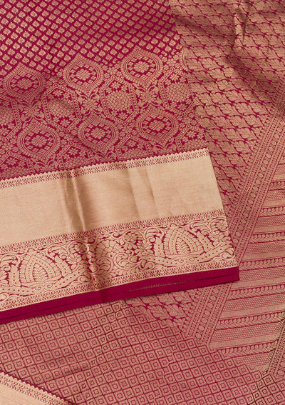 Maroon Zariwork Pure Silk Saree-Koskii