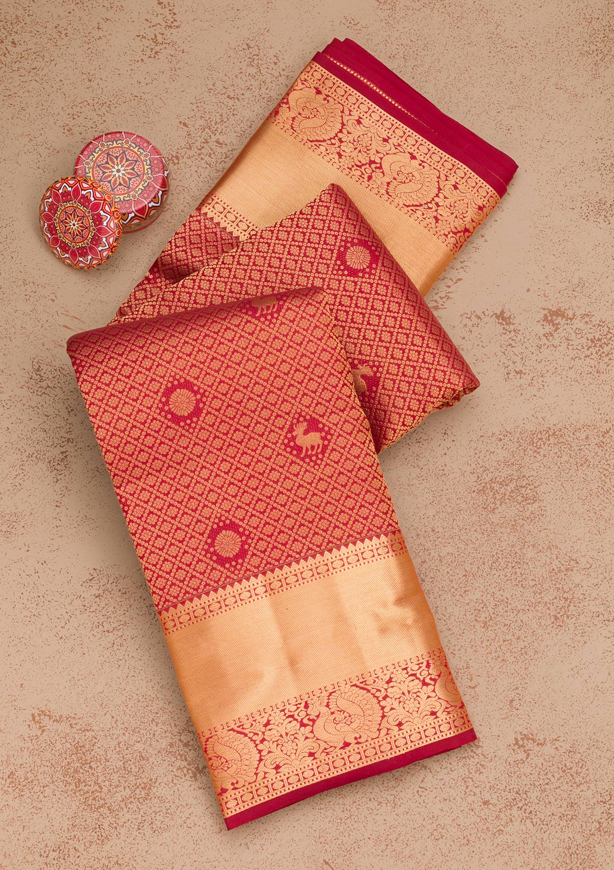 Maroon Zariwork Pure Silk Saree-Koskii