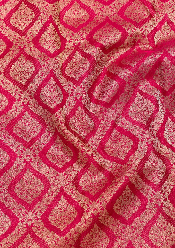 Maroon Zariwork Pure Silk Saree-Koskii