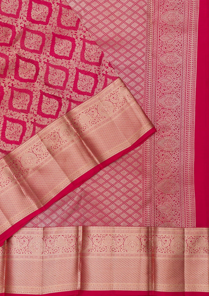 Maroon Zariwork Pure Silk Saree-Koskii