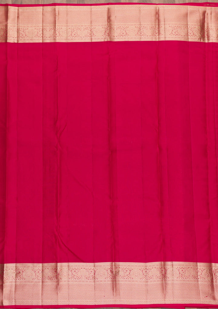 Maroon Zariwork Pure Silk Saree-Koskii