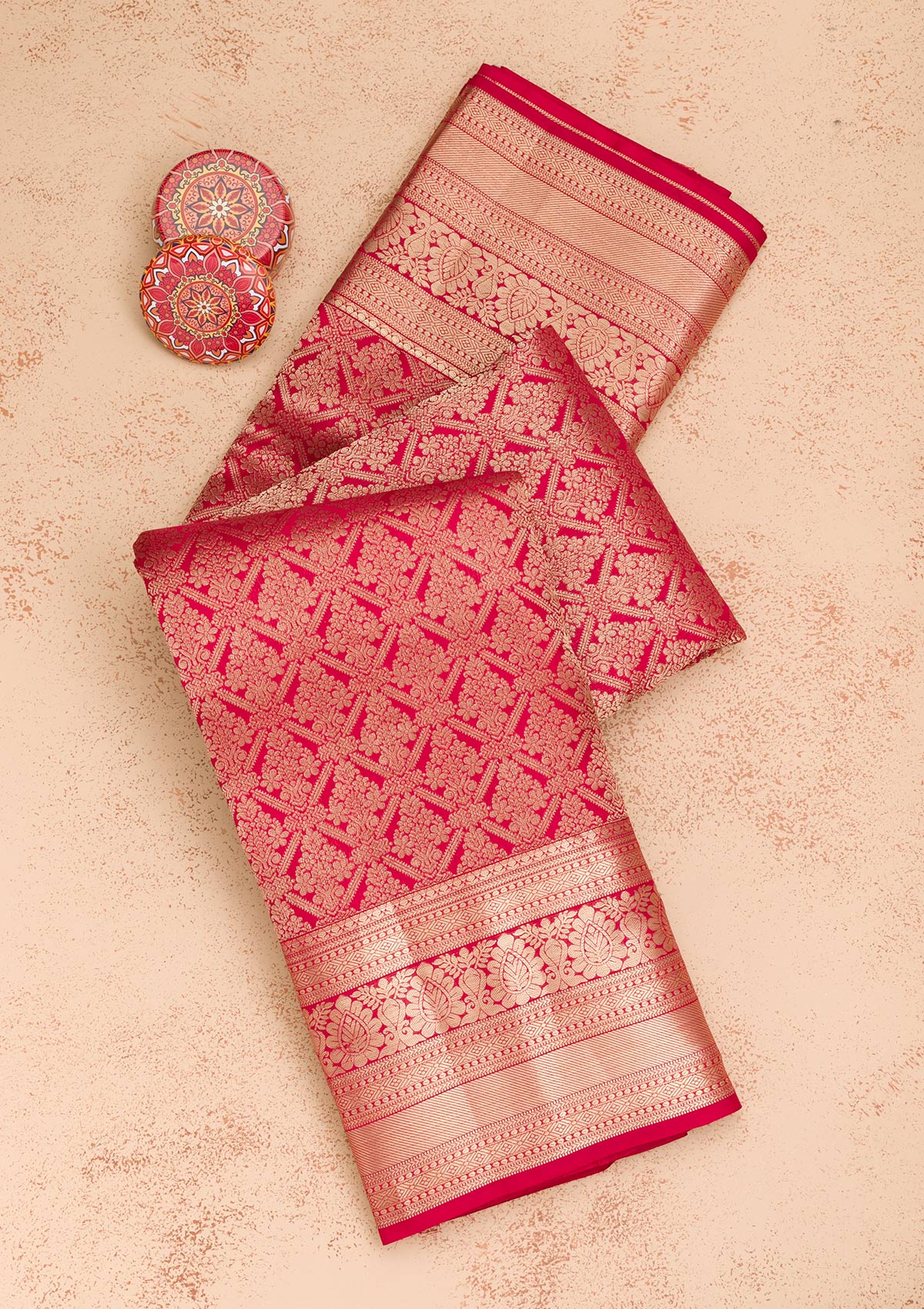 Maroon Zariwork Pure Silk Saree-Koskii