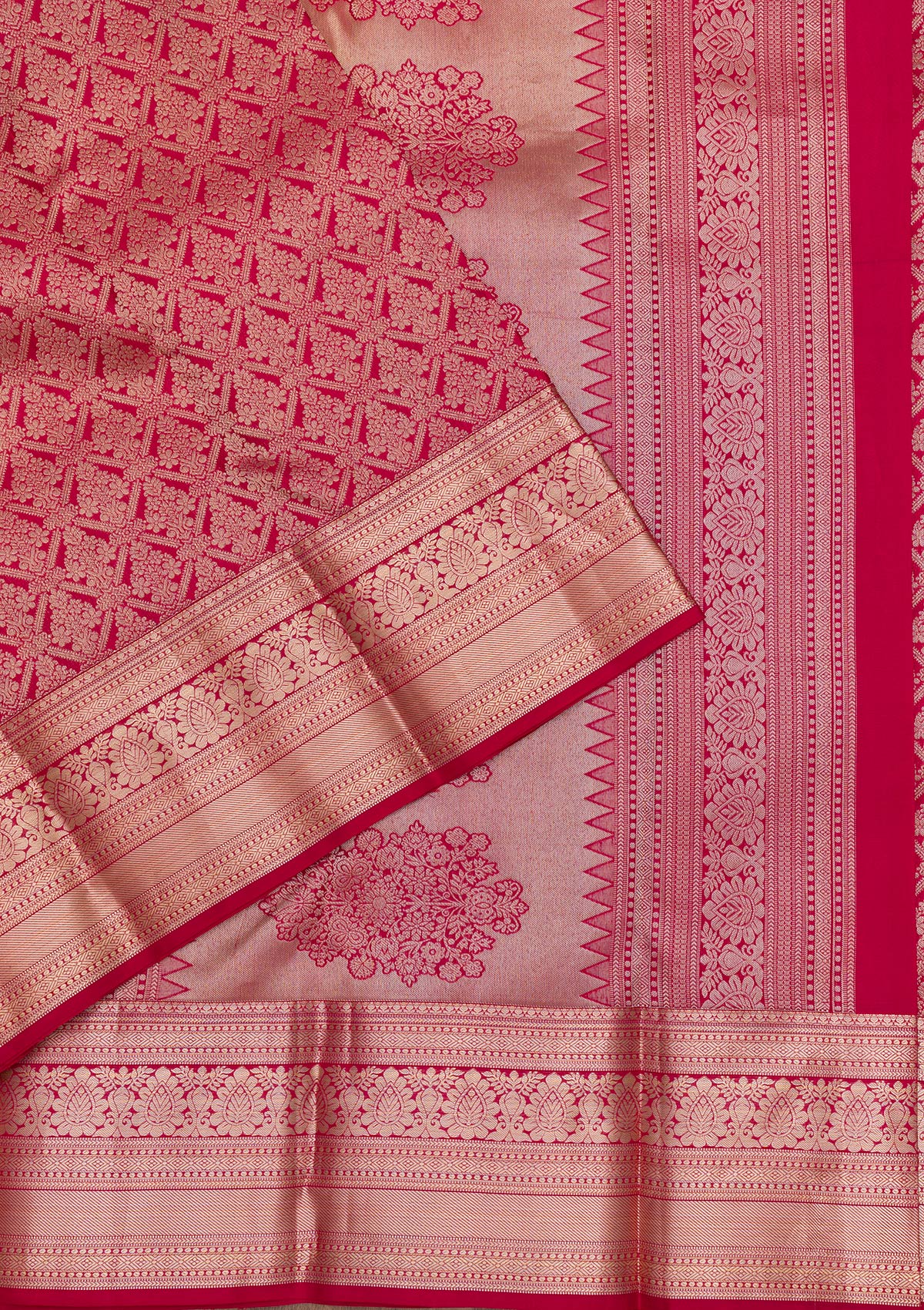 Maroon Zariwork Pure Silk Saree-Koskii