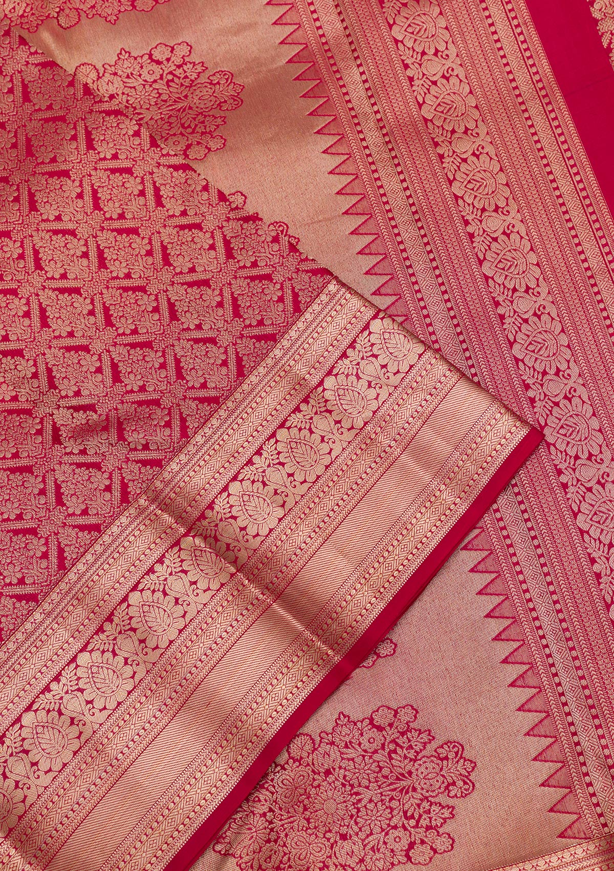 Maroon Zariwork Pure Silk Saree-Koskii