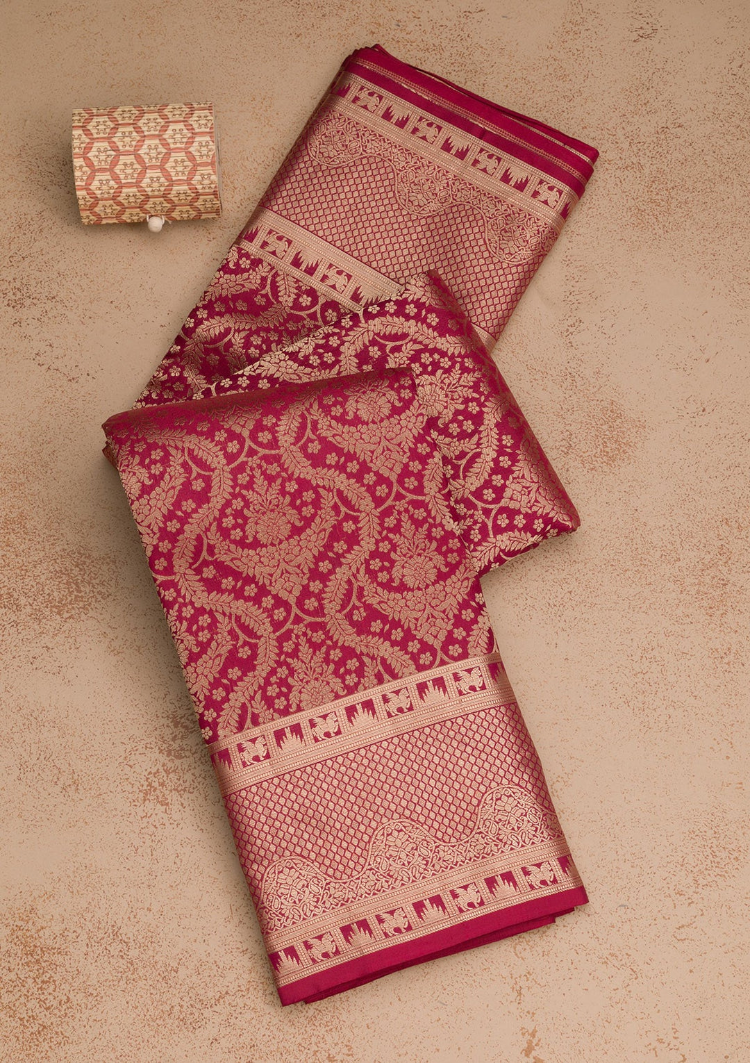 Maroon Zariwork Pure Silk Saree-Koskii
