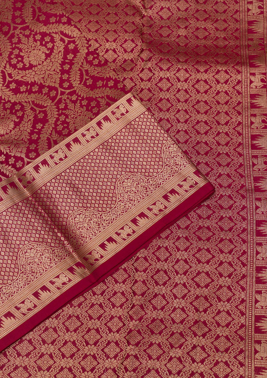 Maroon Zariwork Pure Silk Saree-Koskii