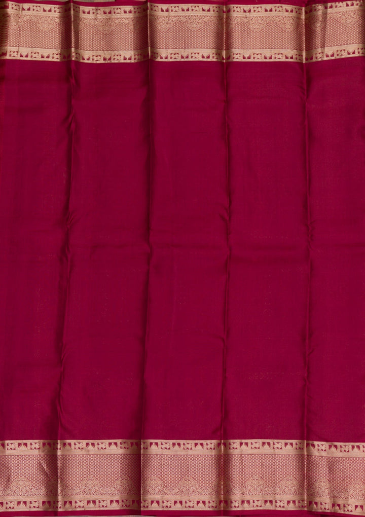Maroon Zariwork Pure Silk Saree-Koskii
