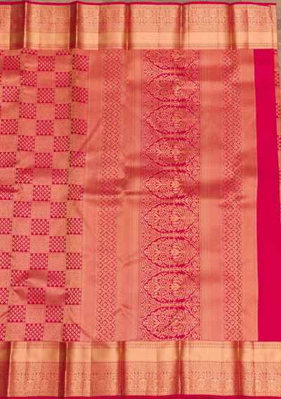 Maroon Zariwork Pure Silk Saree-Koskii