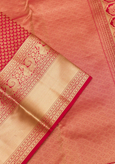 Maroon Zariwork Pure Silk Saree-Koskii