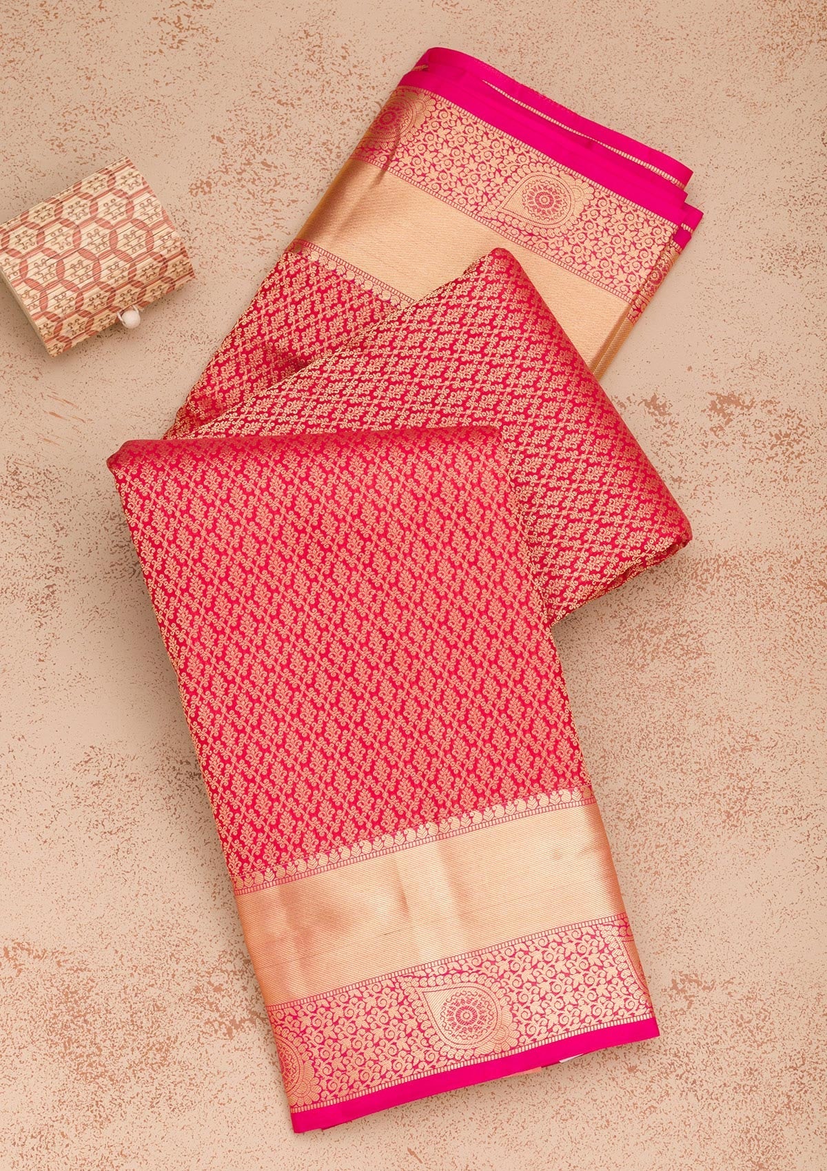 Maroon Zariwork Pure Silk Saree-Koskii