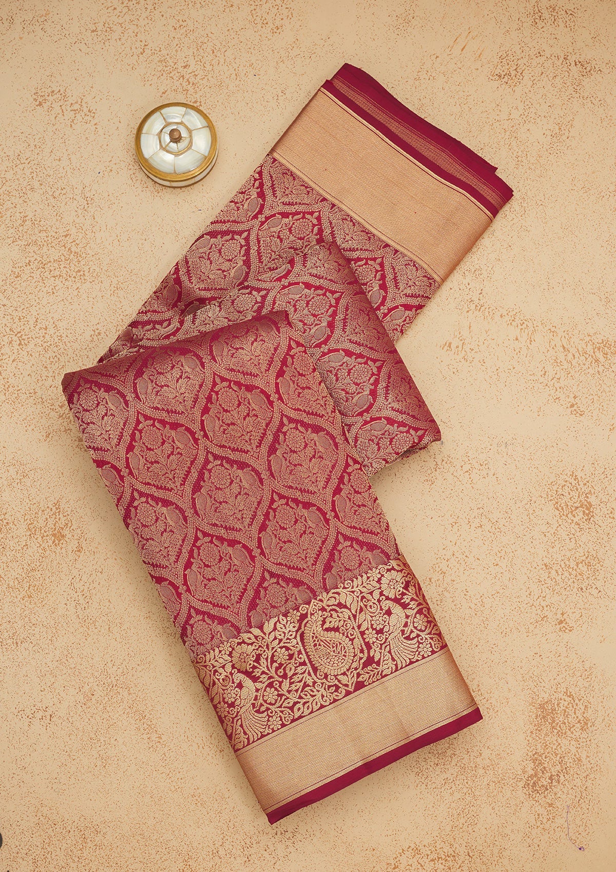 Maroon Zariwork Pure Silk Saree-Koskii