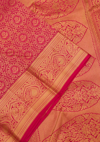 Maroon Zariwork Pure Silk Saree-Koskii