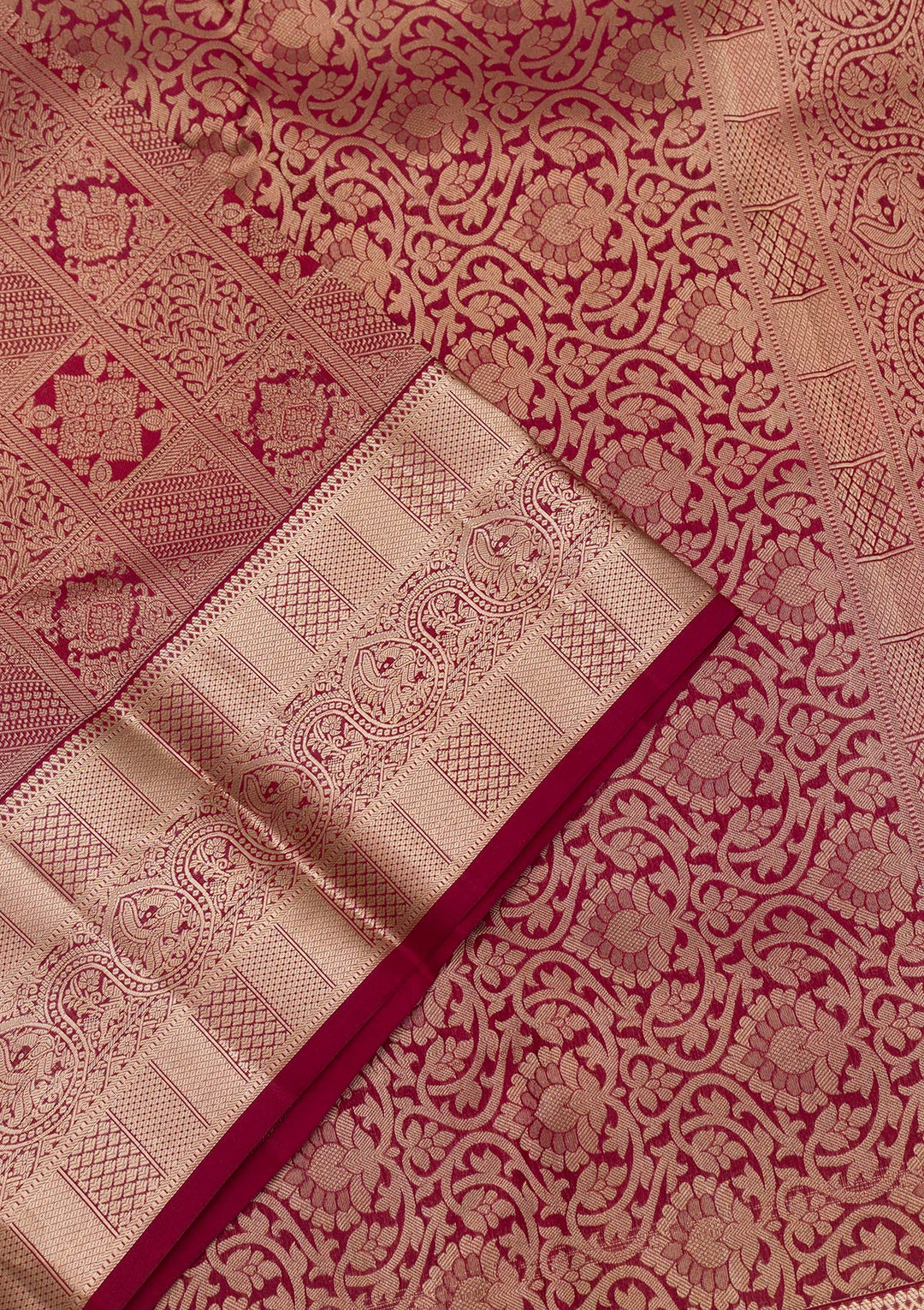 Maroon Zariwork Pure Silk Saree-Koskii