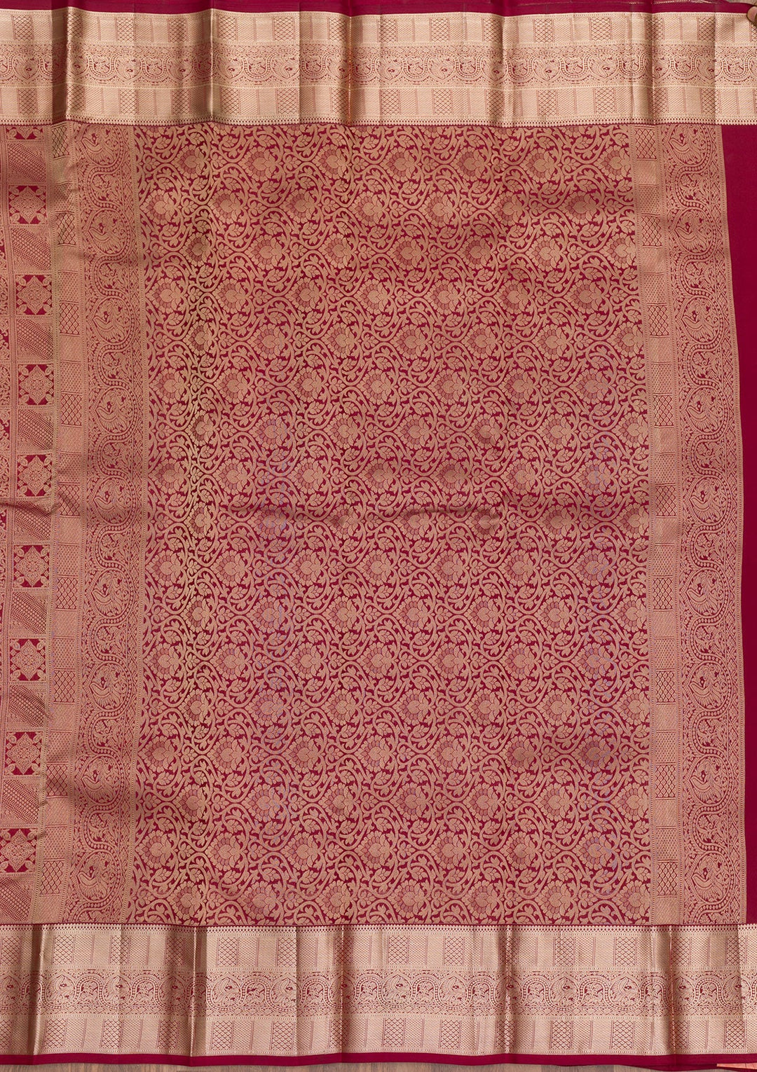 Maroon Zariwork Pure Silk Saree-Koskii