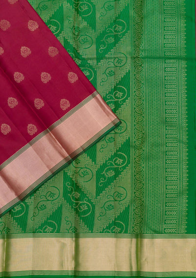 Maroon Zariwork Pure Silk Saree-Koskii