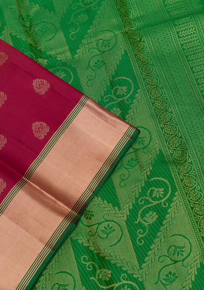 Maroon Zariwork Pure Silk Saree-Koskii