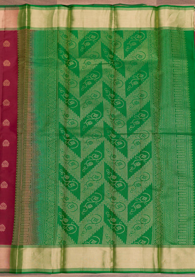 Maroon Zariwork Pure Silk Saree-Koskii