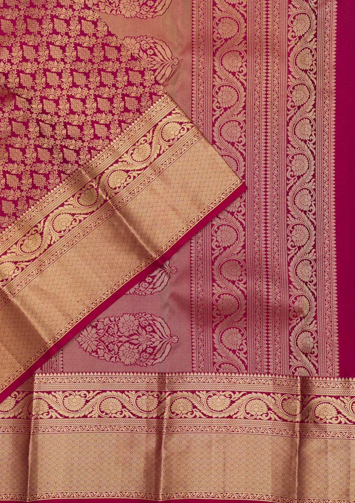 Maroon Zariwork Pure Silk Saree-Koskii