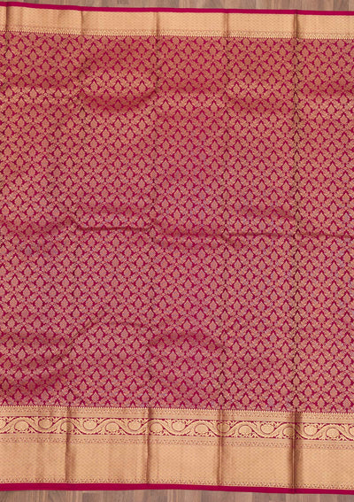 Maroon Zariwork Pure Silk Saree-Koskii