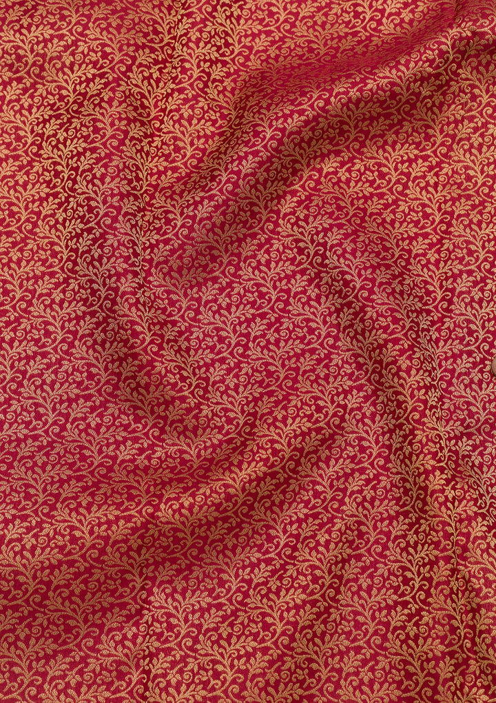 Maroon Zariwork Pure Silk Saree-Koskii