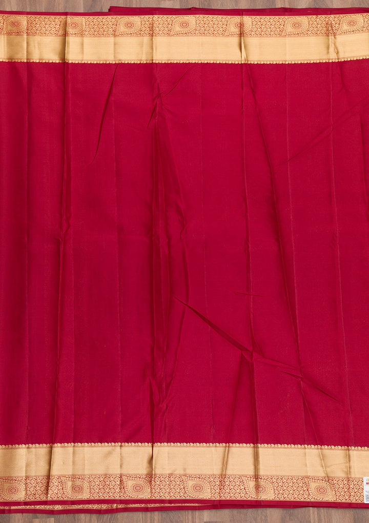 Maroon Zariwork Pure Silk Saree-Koskii
