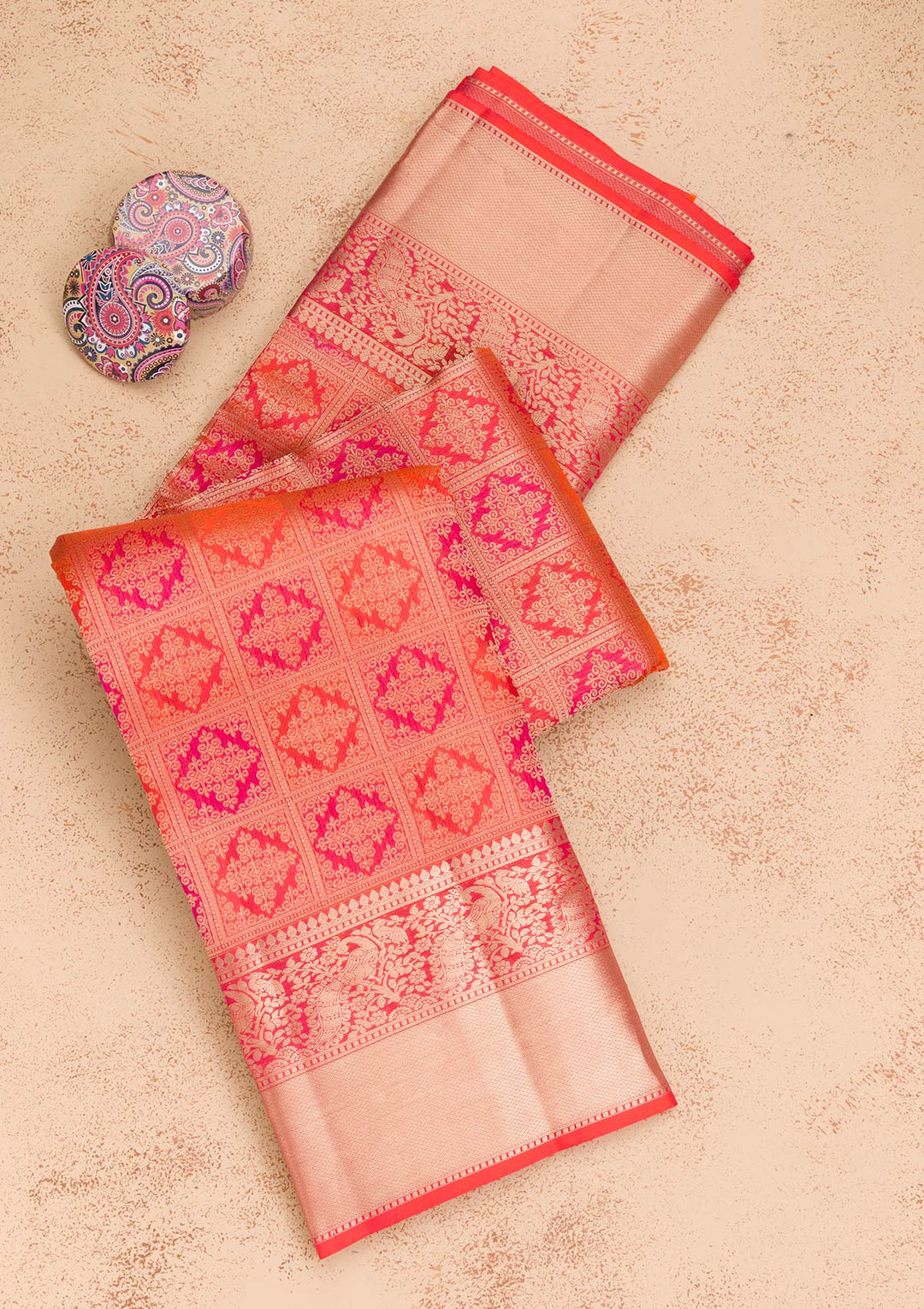 Maroon Zariwork Pure Silk Saree-Koskii